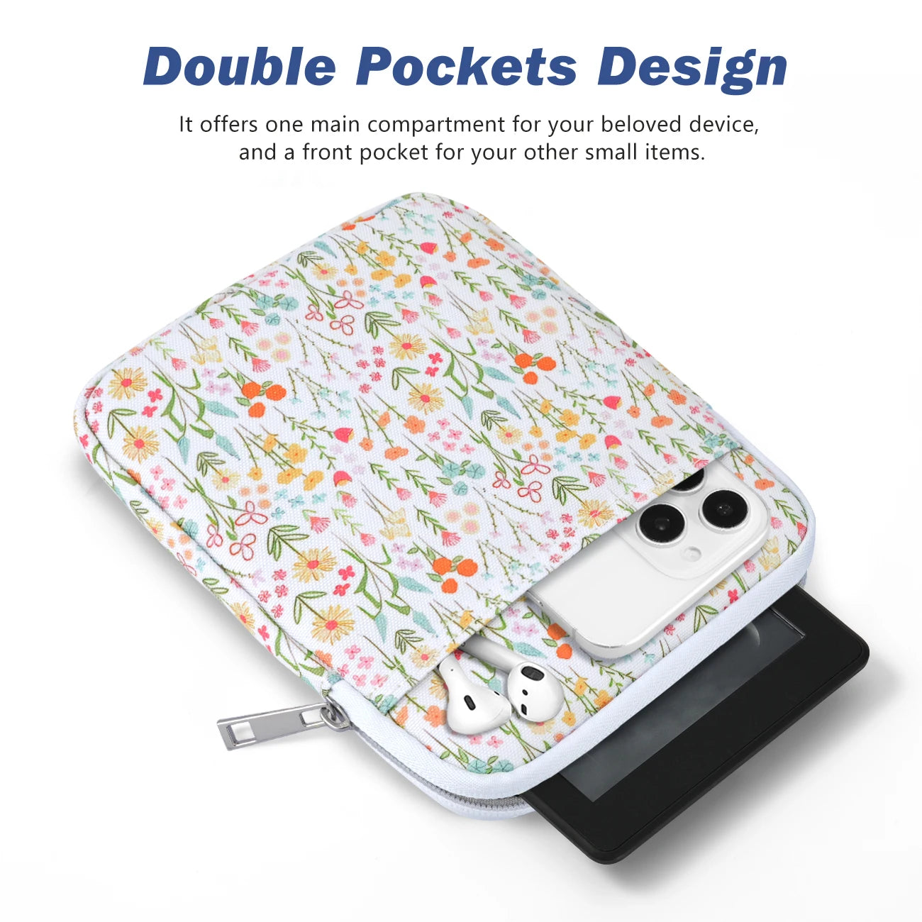 6-7 Inch Universal Padded Sleeve for 7" Colorsoft Signature Edition eReader 2024 and 6" eReader Book,Protective Sleeve Pouch Bag