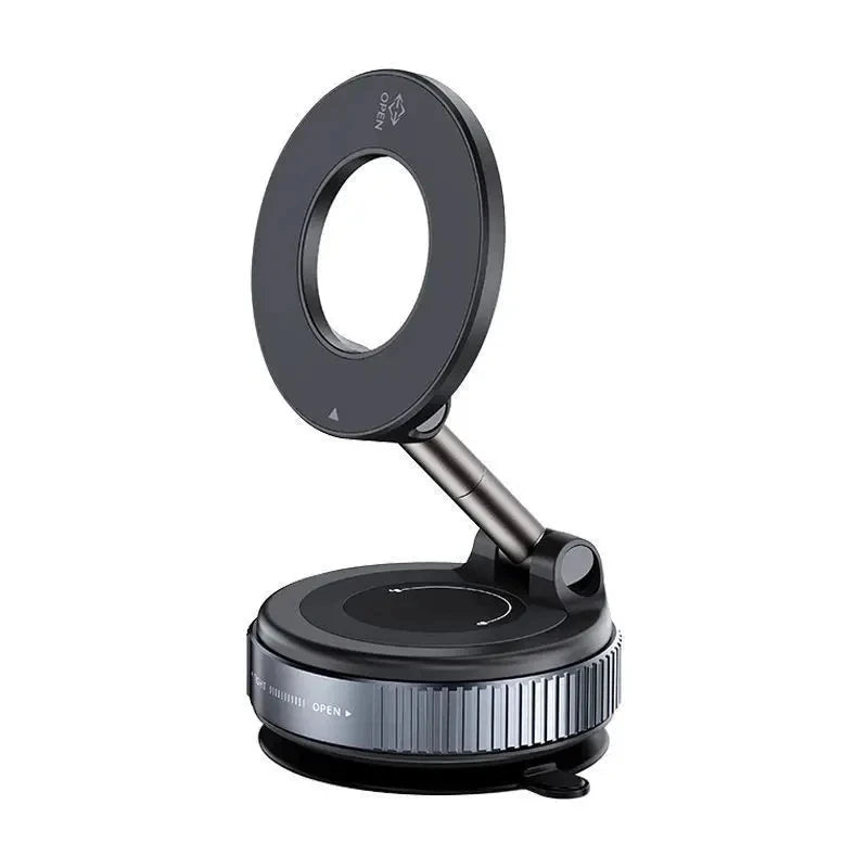 Rotating Folding Magnetic Phone Holder Vacuum Suction Mag Stand for Car Navigation Gym Kitchen - Universal GPS Streaming Bracket