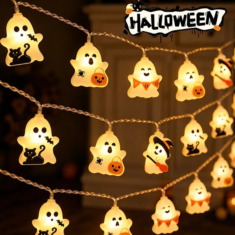 Waterproof Ghost Fairy Lights — 10 Glowing Ghosts (1.7 m)