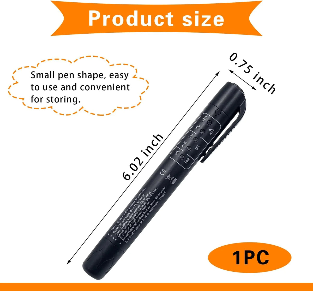 Car Brake Diagnostic Testing Tool Brake Fluid Tester Pen with 5 LED Indicators Hydraulic Fluid Liquid Oil Moisture Analyzer