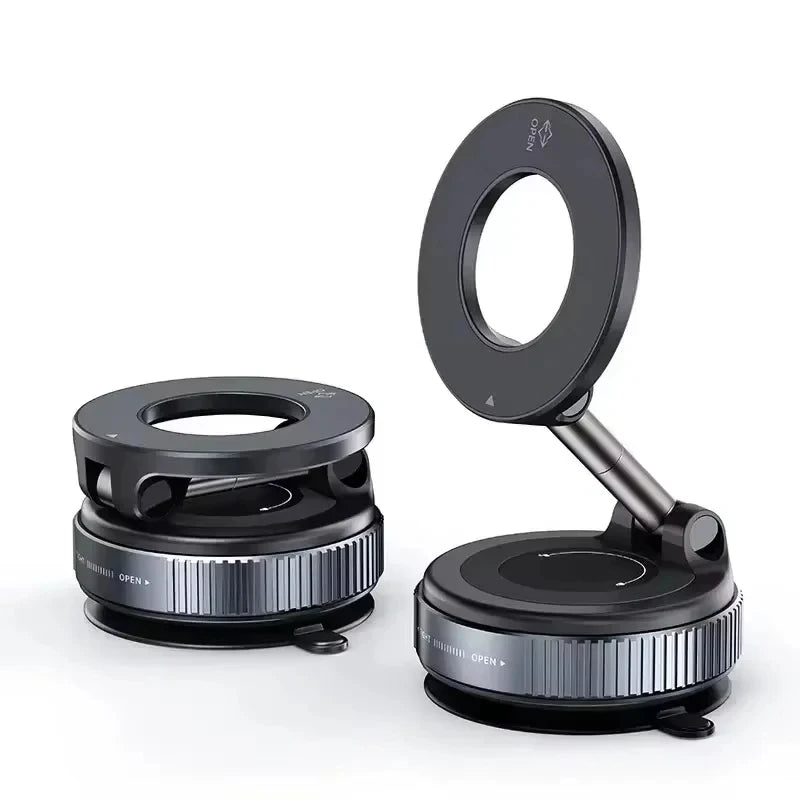 Magnetic Vacuum Phone Holder Compatible With MagSafe 360° Rotatable 96LBS Suction Cup Mount Suitable For iPhone Android Devices For Car Gym Mirror Use
