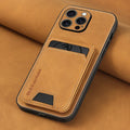Luxury leather card holder phone case For iPhone 17 16E 16 17 15 14 13 11 Pro max wallet card bag leather shockproof back cover