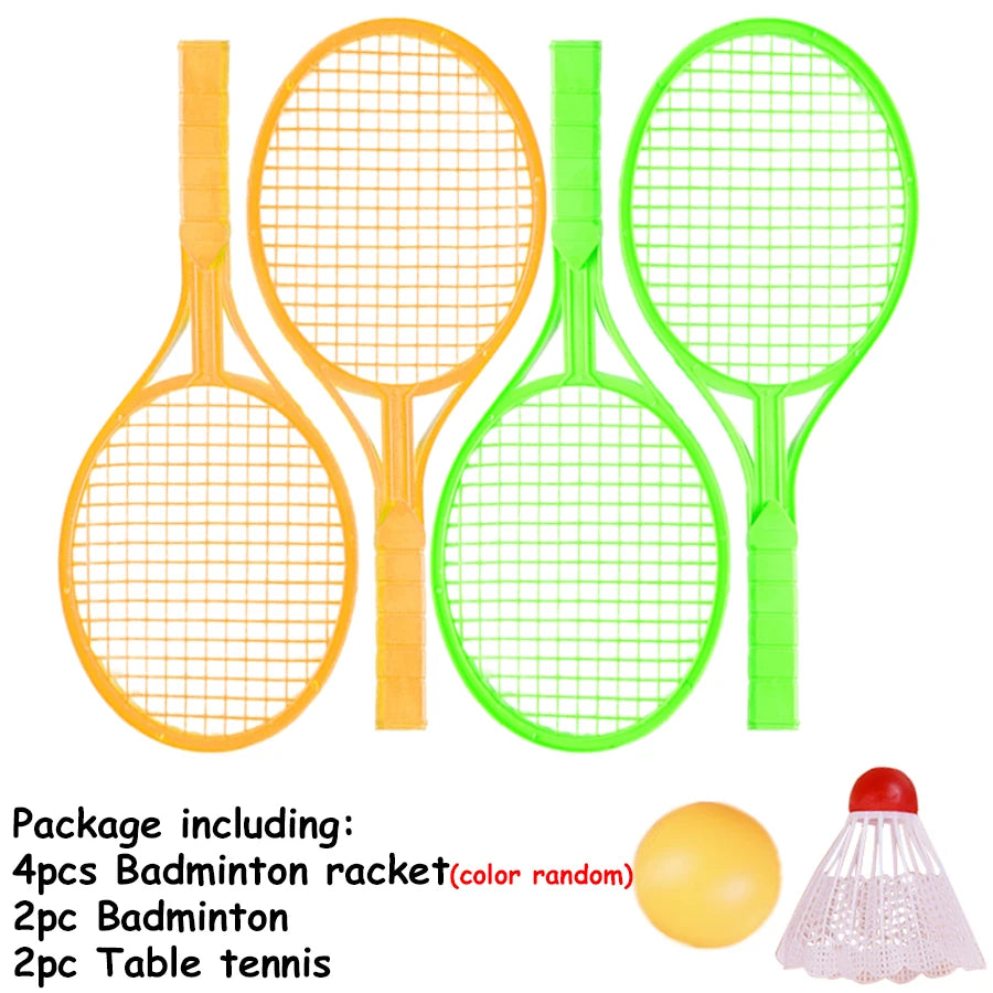 4pcs/set Color Mini Badminton Racket with Badminton Table Tennis Two Person Interactive Indoor Universal Sports Game Gifts