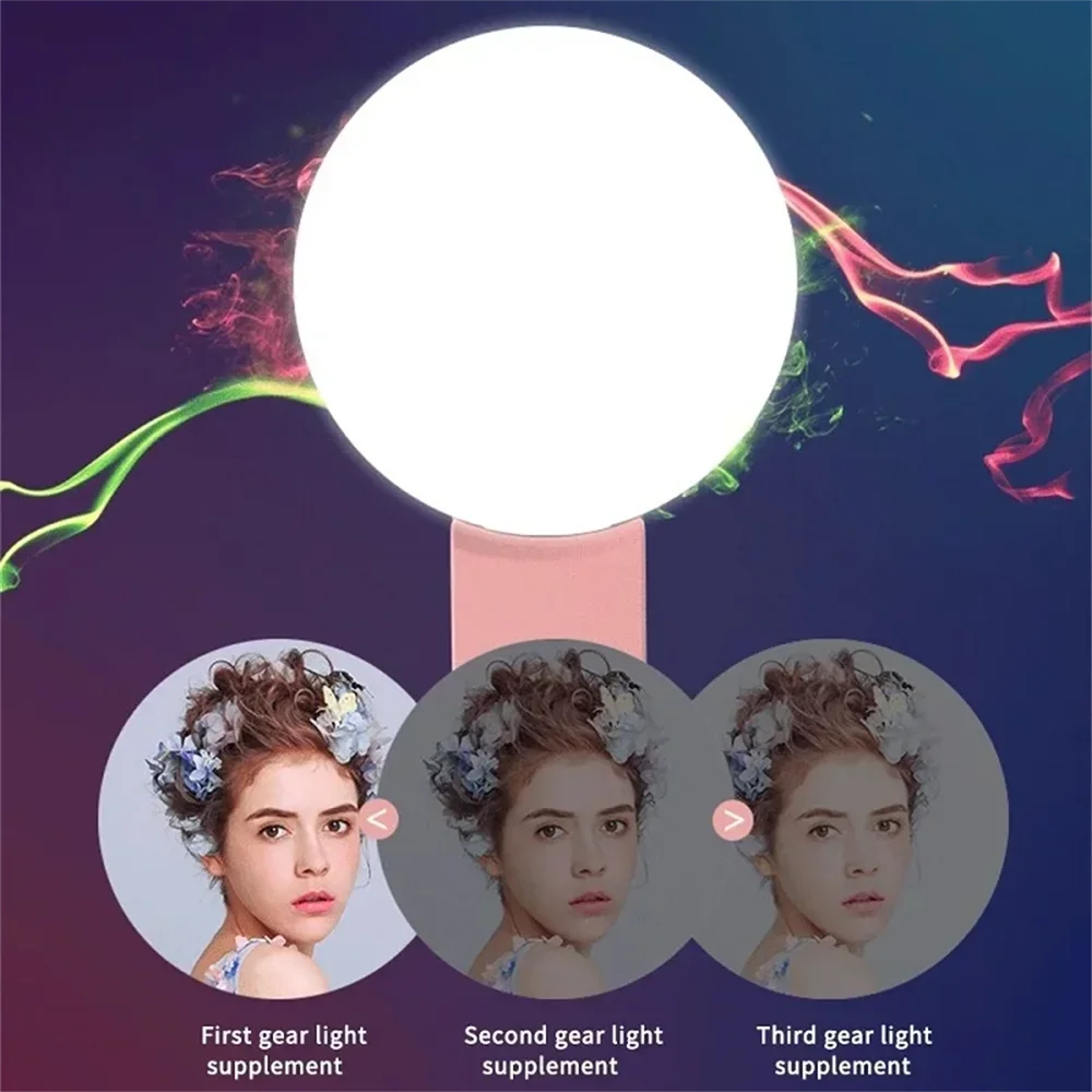 Portable Mini Selfie Ring Light LED Lamp USB Charging Photography Clip Ring Light Universal Mobile Phone Live Video Beauty Lamp