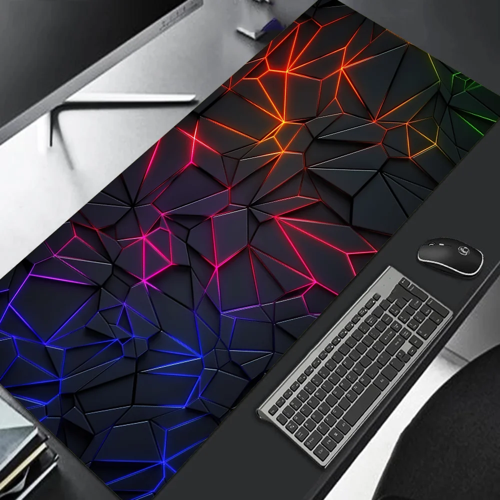 Alfombrilla de ratón grande para juegos 90x40 Diseño Degradado Rojo Azul Goma Antideslizante Borde Cosido Alfombrilla de Escritorio para Teclado Jugadores y Trabajo de Oficina