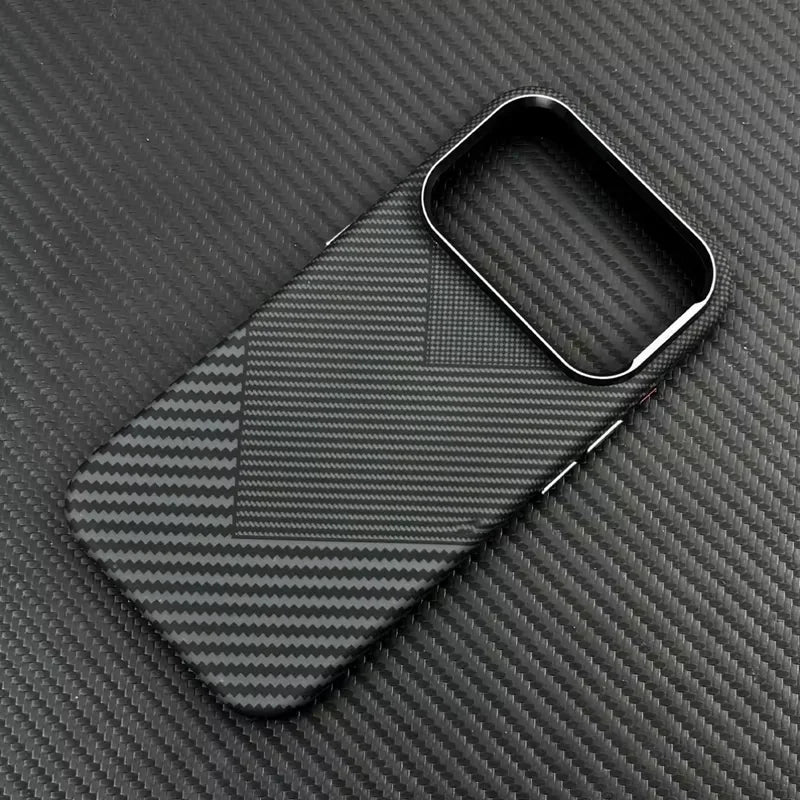 Carbon Fiber Texture Magnetic Case For iphone 17 Pro Max 17Pro Air Ultrathin Alloy Lens Wireless Charge for Magsafe Hard Pc Case