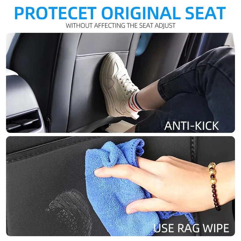 Car Seat Backrest Anti Kick Pad For Tesla New Model YL Six Seats 2026 Leather Full Surround Seat Back Anti Scratch Protector Mat