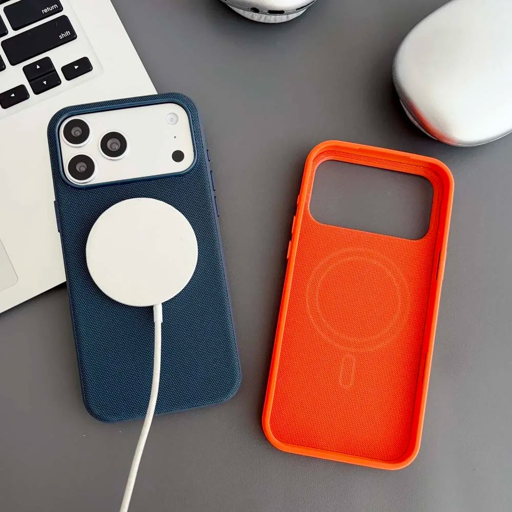 Magnetic TechWoven Phone Case For iPhone 18 17 Air 16 15 14 13 Pro Max Tech Woven For Magsafe Wireless Charging Shockproof Cover