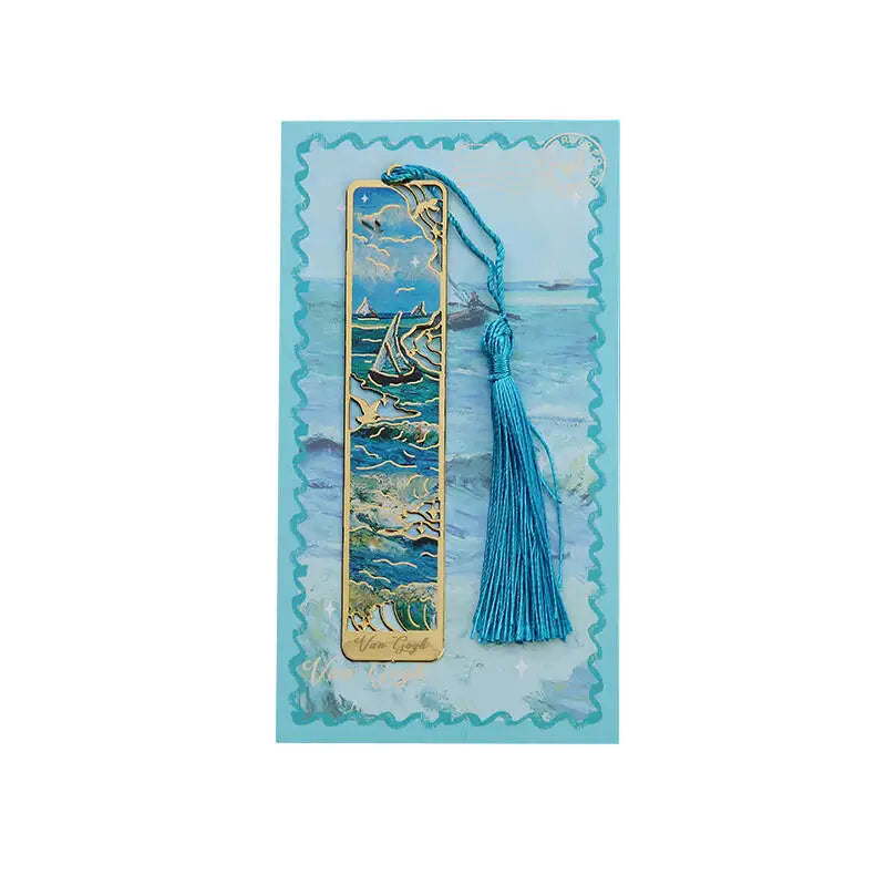 1-6-12 Pcs Creative Metal Book Mark Vintage Oil Painting Bookmark Office School Supplies Funny Gift Stationery Items