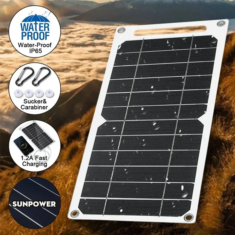 Portable 25-35W Solar Panel. Waterproof, for Outdoor Hiking/Camping. USB Mobile Phone Charging Bank & Battery Charger.