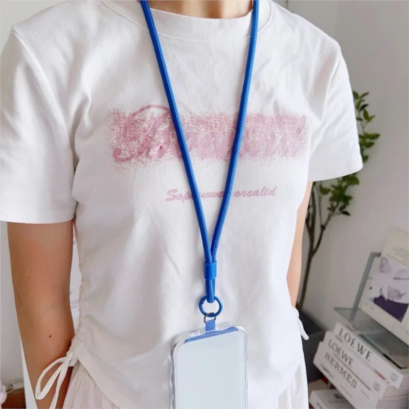 Colorful Adjustable Long Lanyard DYM Mobile Cell Phone Candy Solid Color Crossbody Necklace Anti-Lost Strap for Phone Universal