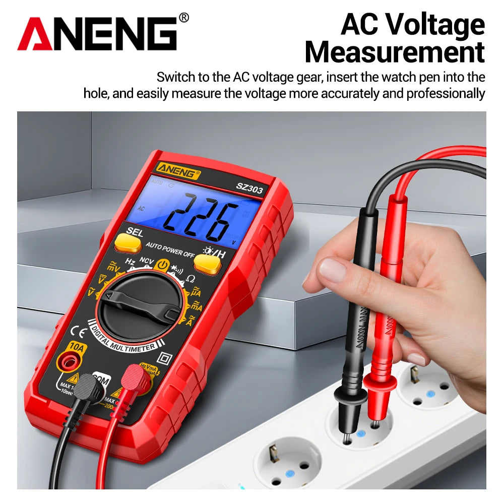 Smart Digital Voltage Multimeter ANENG SZ303 Professional Current Electrical Resistance Diode Buzzer High Precision Portable Too
