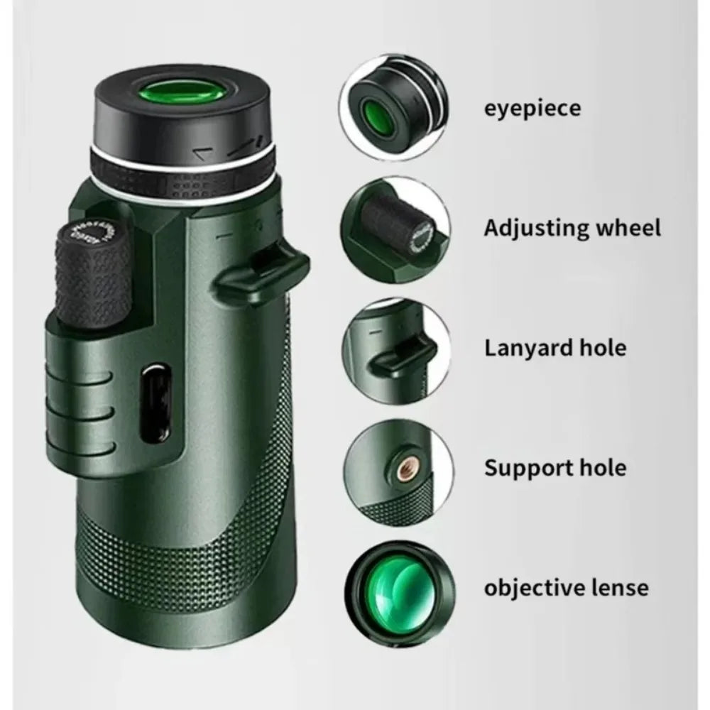 80x100 HD Zoom Portable Telescope Long Distance 5000M Folding Mini Powerful for Hunting Sports Outdoor Camping Travel