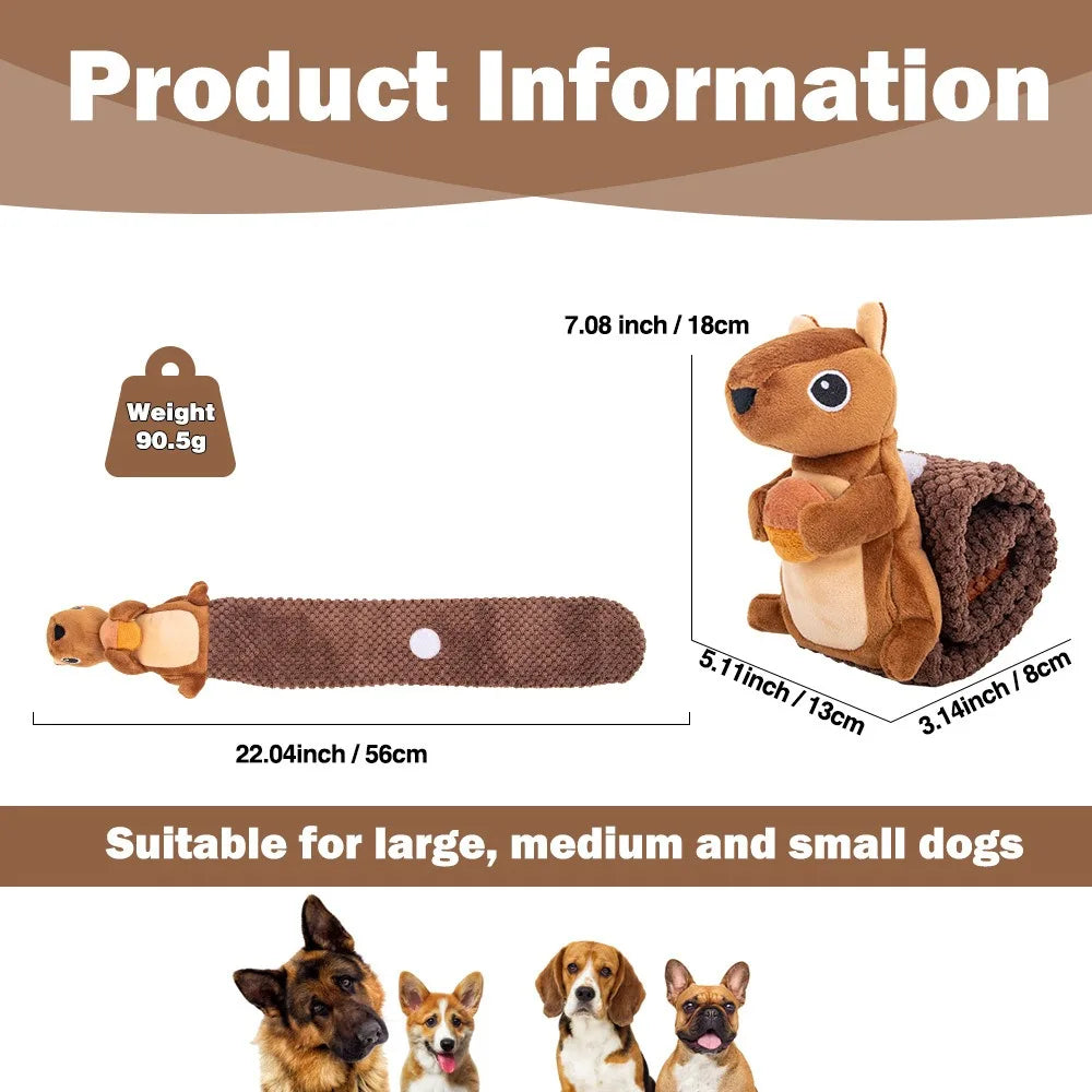 New Arrive Interactive Treat Dispenser Dog Toys Durable Squirrels Squeaky Snuffle Dog Puzzle Toy