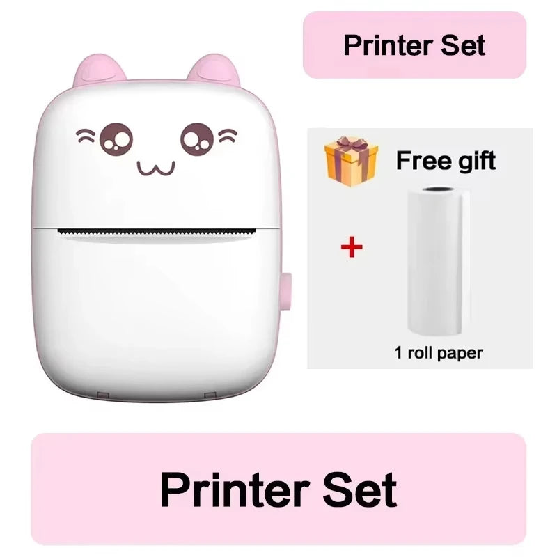 58mm Mini Portable Thermal Printer Wireless Bluetooth Mobile Pocket Photo Printer Memo Wrong Question HD Printing With USB Cable