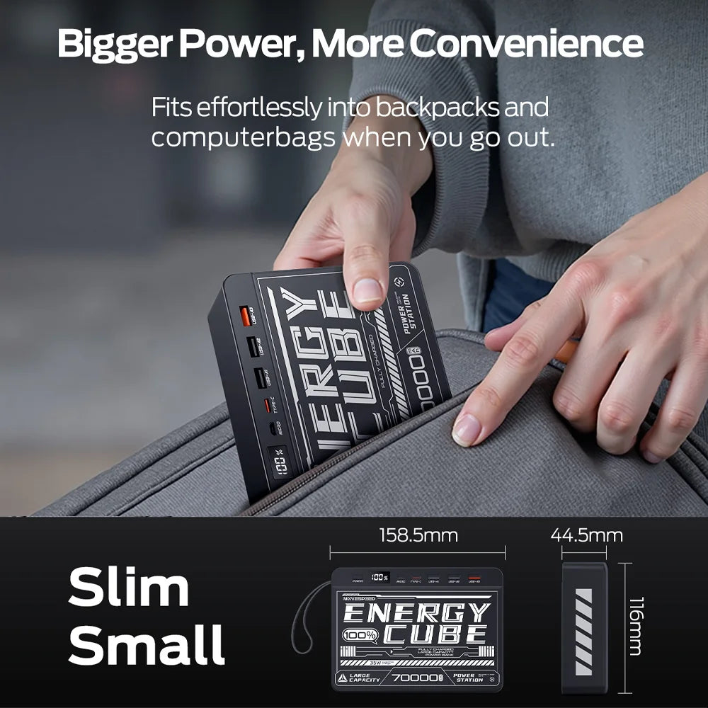 Movespeed Z70SE Power Bank 70000mh Power Station PD Fast Charging Powerbank External Battery Charger for Camping Outdoor