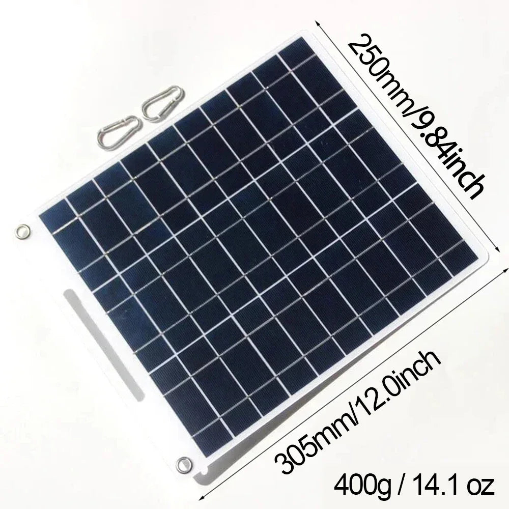 High-Efficiency 100W Solar Charger: Dual Smart USB Ports, IPX4 Waterproof, Compact Foldable Design for Phones, Lights & GPS