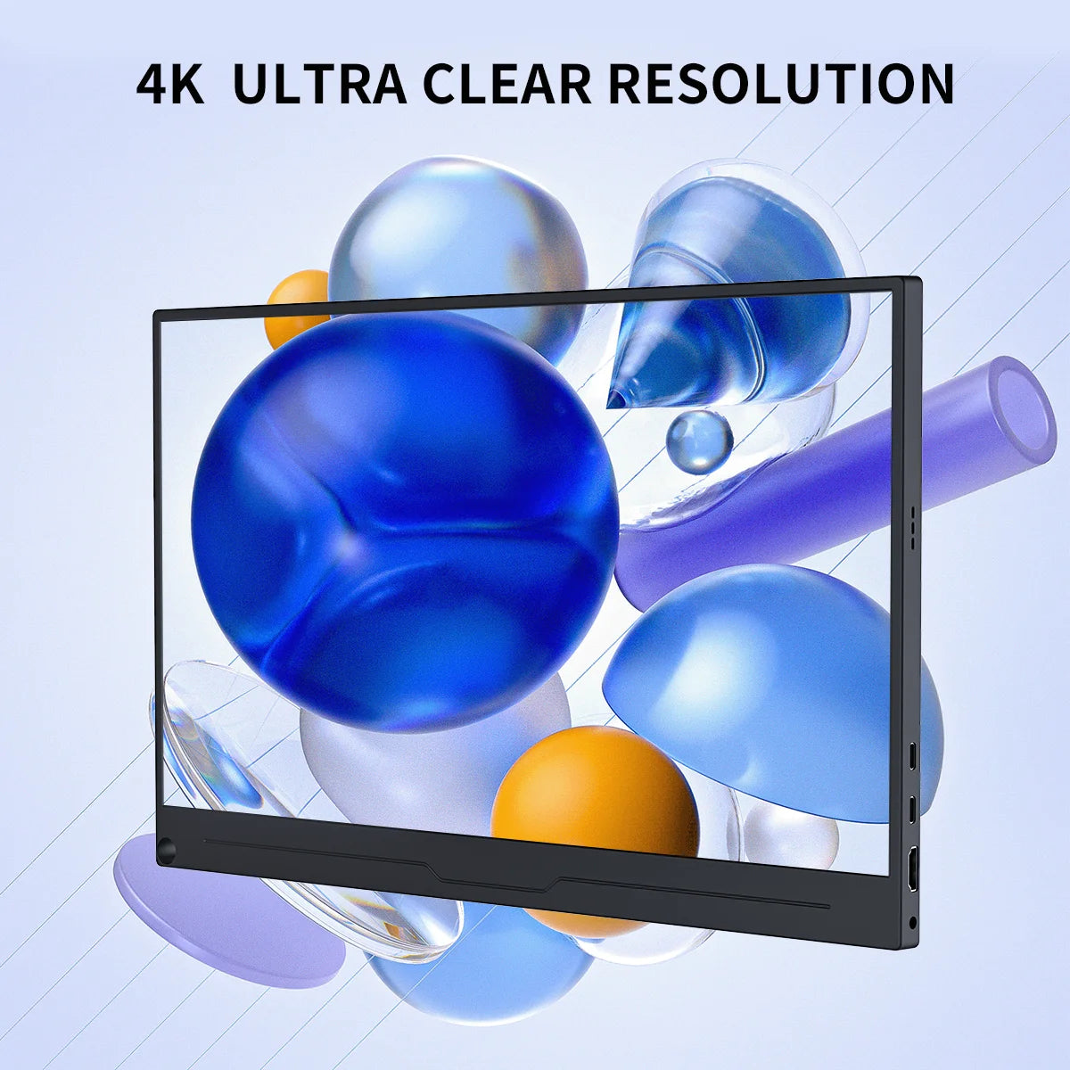 15.6 inch Portable Monitor UHD 3840X2160 Ultra-Thin 4K IPS Screen for PC Gaming External Display with for Xbox Switch PS4/5