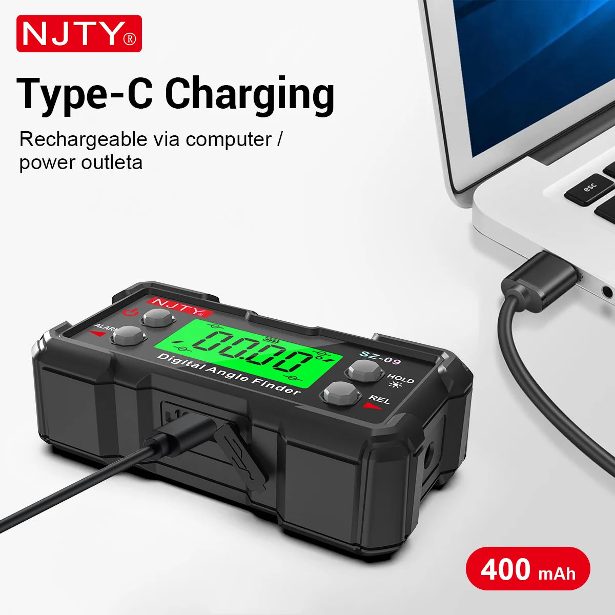 Digital Laser Angle Gauge High Precision Inclinometer & Level Box with Dual-Side Laser Lines Magnetic USB Rechargeable DIY Tools