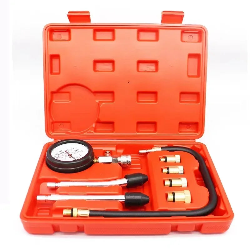 Car Cylinder Tester Kit Gasoline Engine Compression Meter 0-300 PSI Pressure Gauge with M10 M12 M14 M18 Adapter