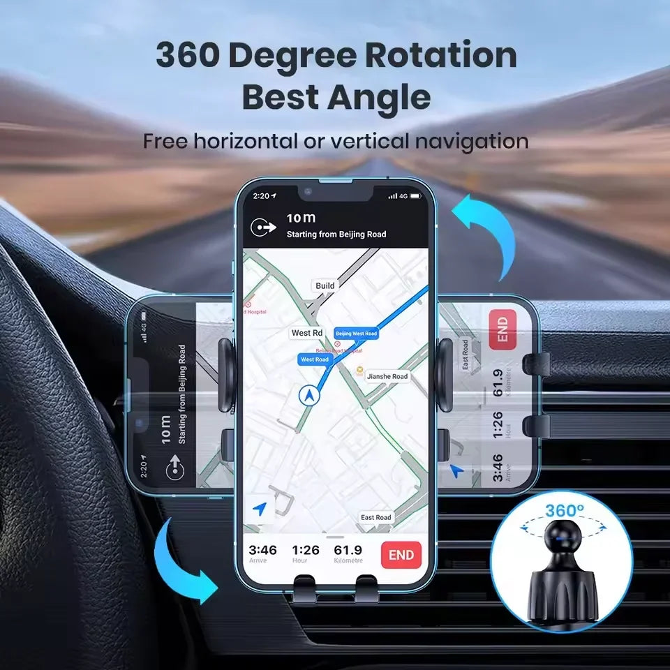 NEW Mobile Phone Holder Air Outlet Gravity Sensor Car Holder Riangle Gravity Frosted Simplicity