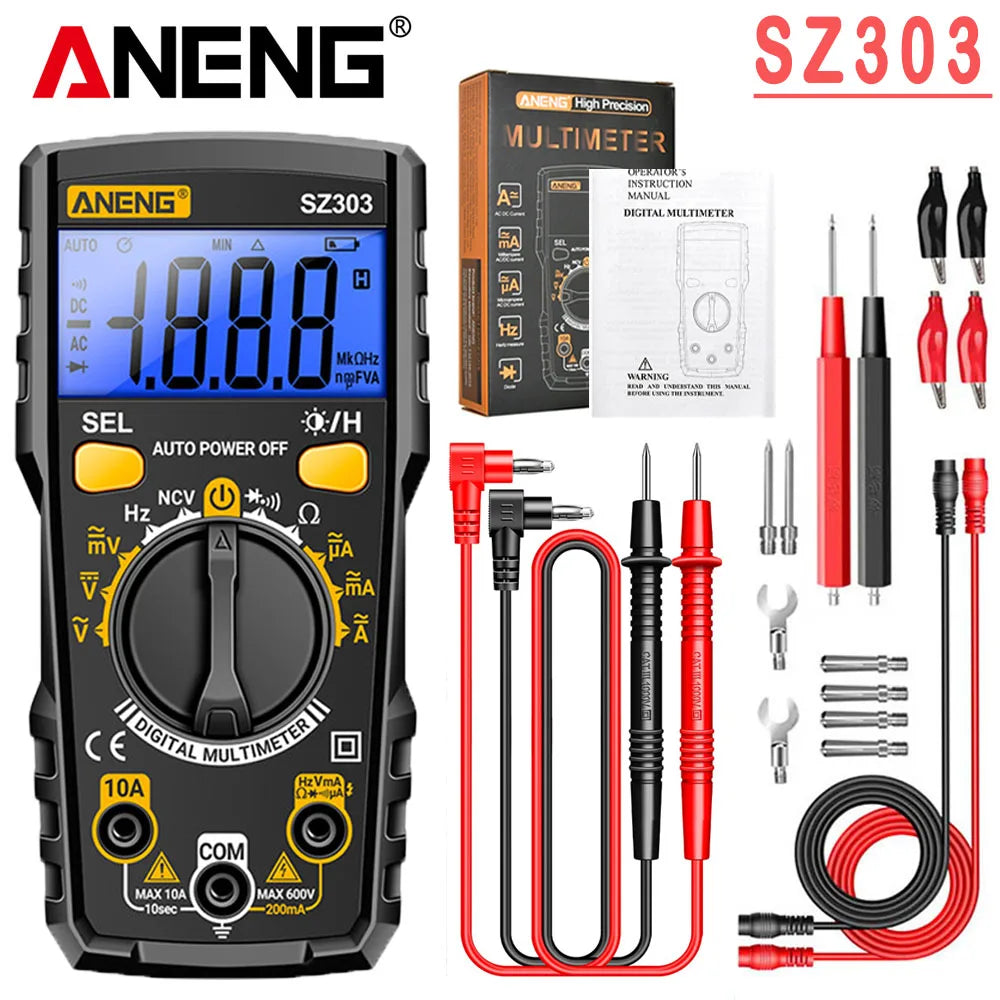 Smart Digital Voltage Multimeter ANENG SZ303 Professional Current Electrical Resistance Diode Buzzer High Precision Portable Too