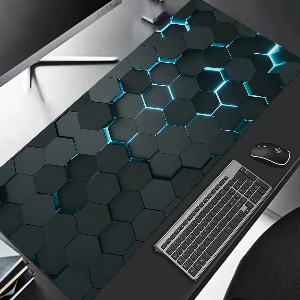Alfombrilla de ratón grande para juegos 90x40 Diseño Degradado Rojo Azul Goma Antideslizante Borde Cosido Alfombrilla de Escritorio para Teclado Jugadores y Trabajo de Oficina