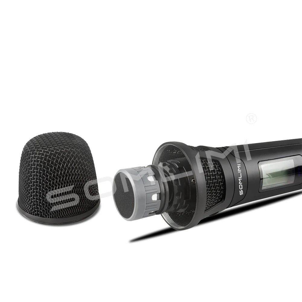 SOMLIMI EM-300 UHF True Diversity Wireless Microphone System for Karaoke Stage Performances Mic Wireless Professionnel