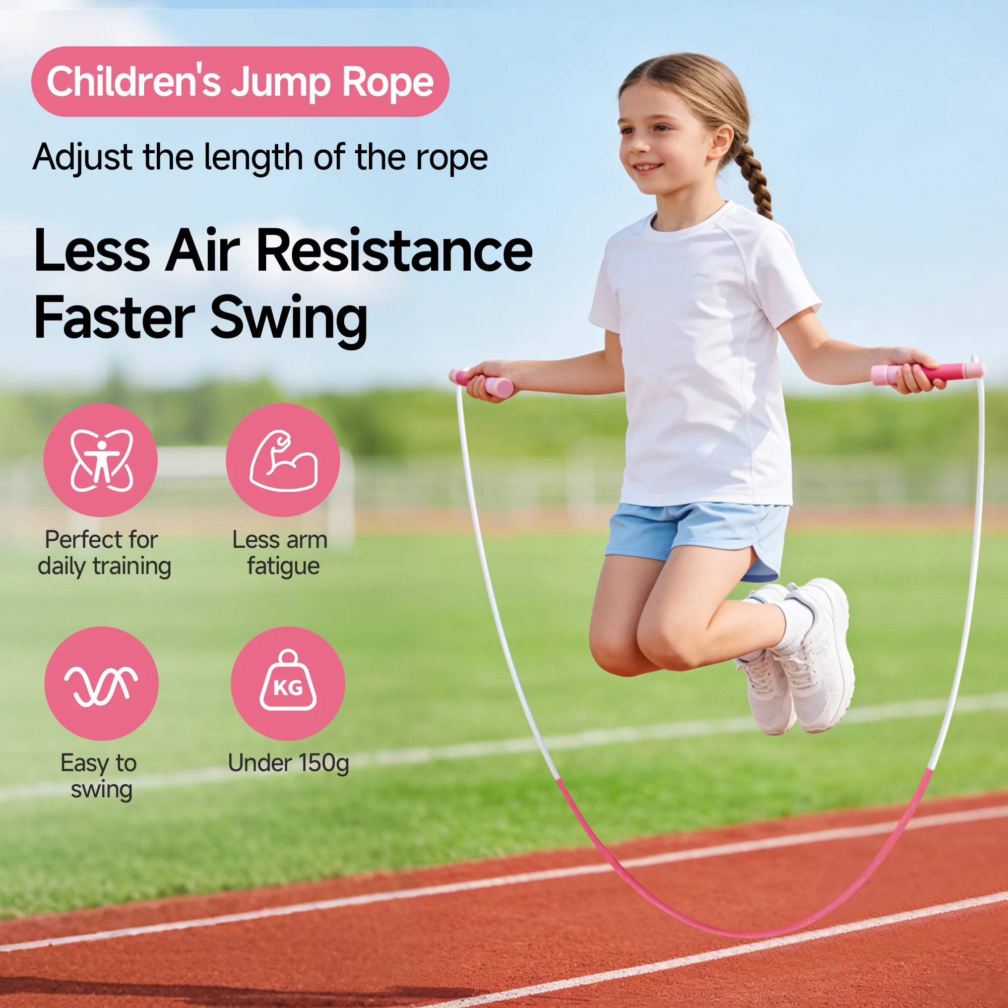 YUEDONG Speed Jump Rope for Kids & Students, Tangle-Free High Speed Skipping Rope with Dual Ball Bearings, Adjustable 2.4m/2.8m
