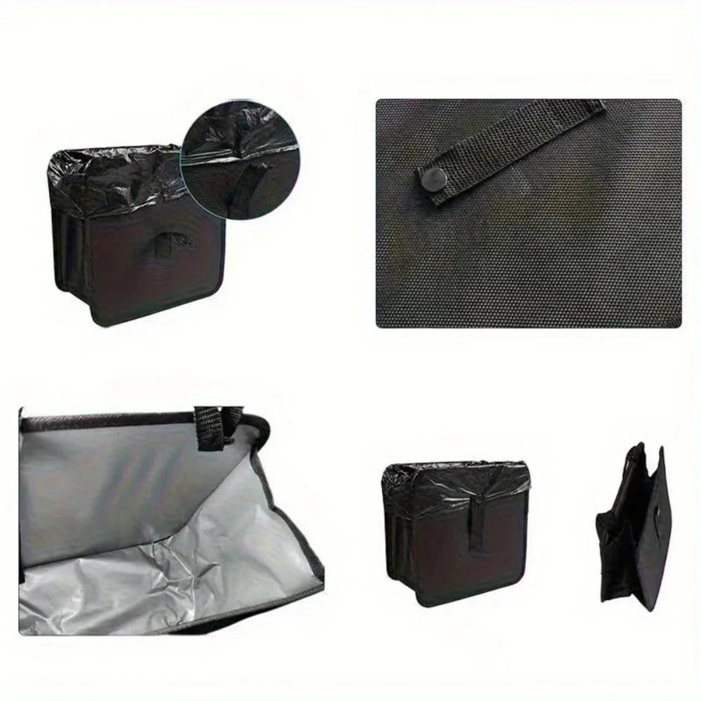 Car Hanging Trash Can Multipurpose Waterproof Backseat Organizer, Universal Vehicle Storage Bin for Snack Wrappers