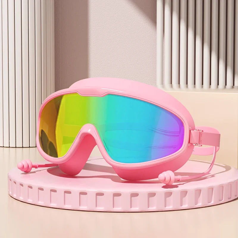 Gafas de natación para exteriores antivaho, de visión amplia, para buceo con esnórquel, con tapones para los oídos para adultos, jóvenes, para buceo en el agua