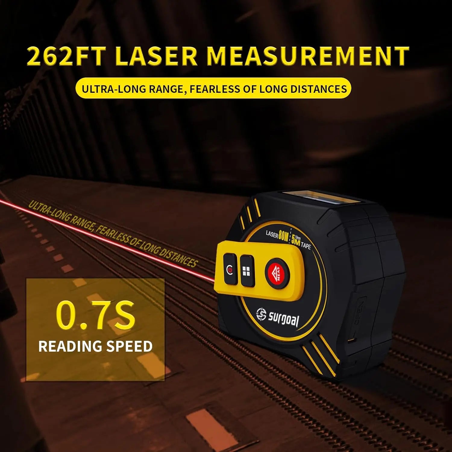 Laser 80m Tape 5m With Magnets LCD Display Rechargeable Backlight Laser Rangefinder Tape Distance Measure