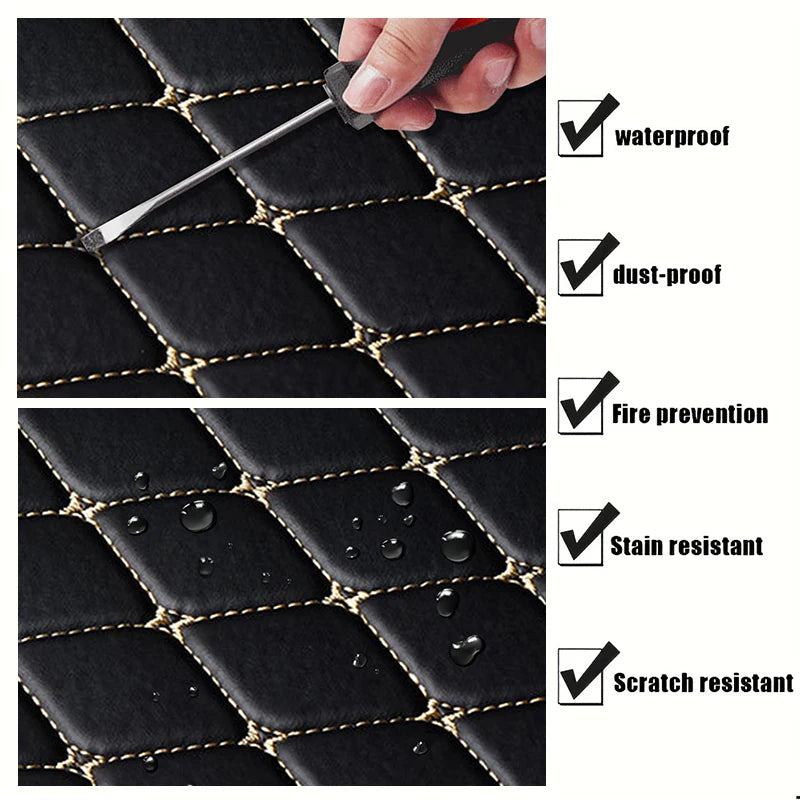 Universal 5Pcs Car Floor Mats PU Leather Waterproof Dust-Proof Auto Carpet Protector Pads Fashion Car Interior Accessories