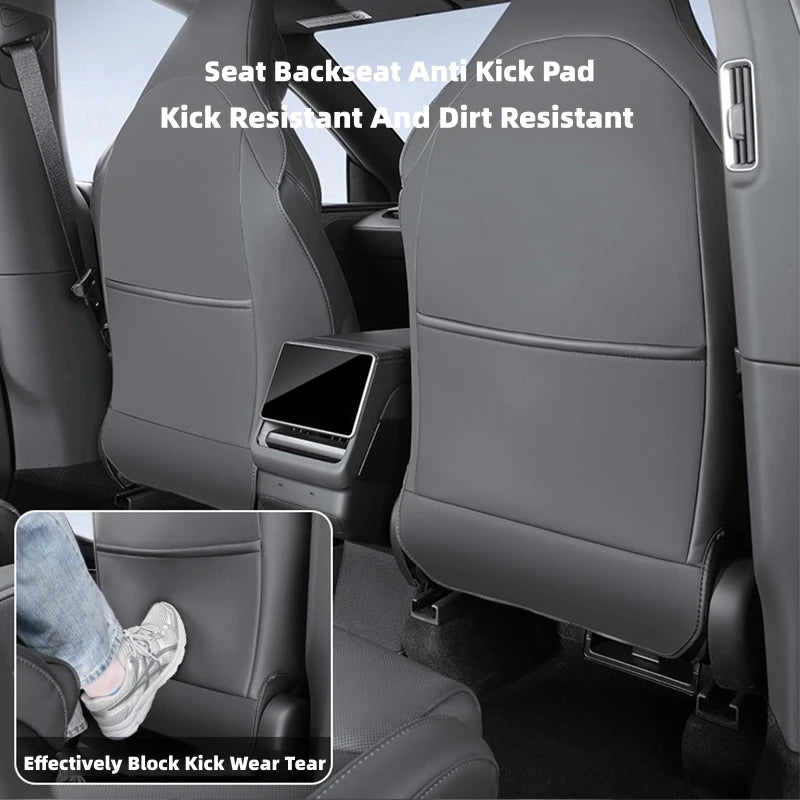 Car Seat Backrest Anti Kick Pad For Tesla New Model YL Six Seats 2026 Leather Full Surround Seat Back Anti Scratch Protector Mat