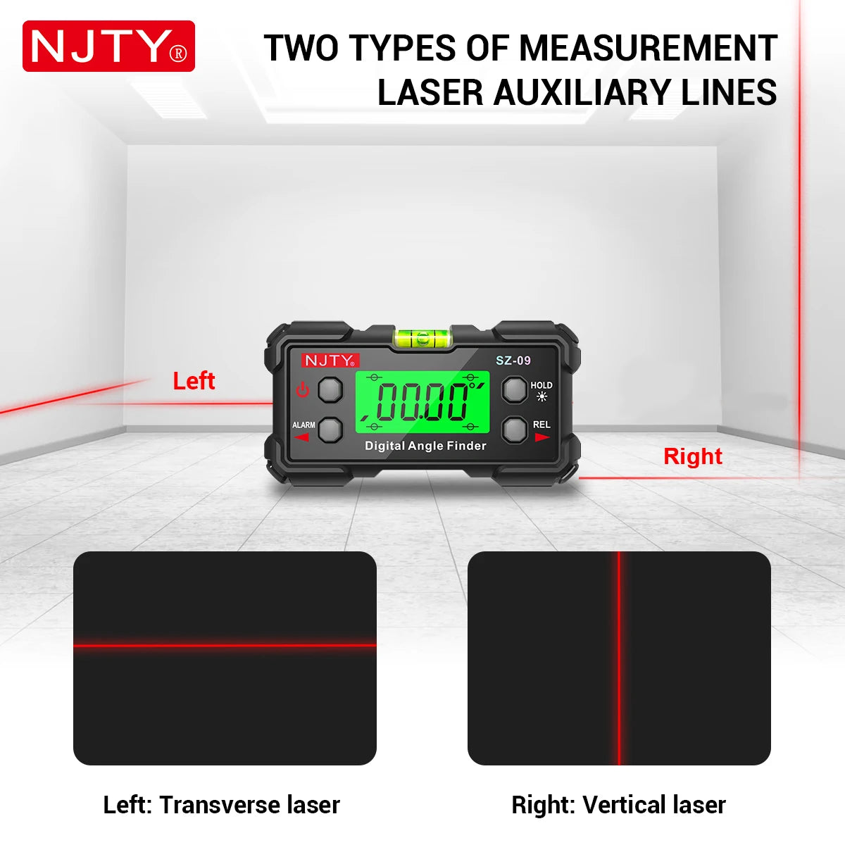 Digital Laser Angle Gauge High Precision Inclinometer & Level Box with Dual-Side Laser Lines Magnetic USB Rechargeable DIY Tools
