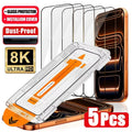 Dust Free Easy Installation HD Screen Protectors For iPhone 18 Pro Max 17 Pro Max 16 Pro 15 14 13 12 11 XR X Air Tempered Glass