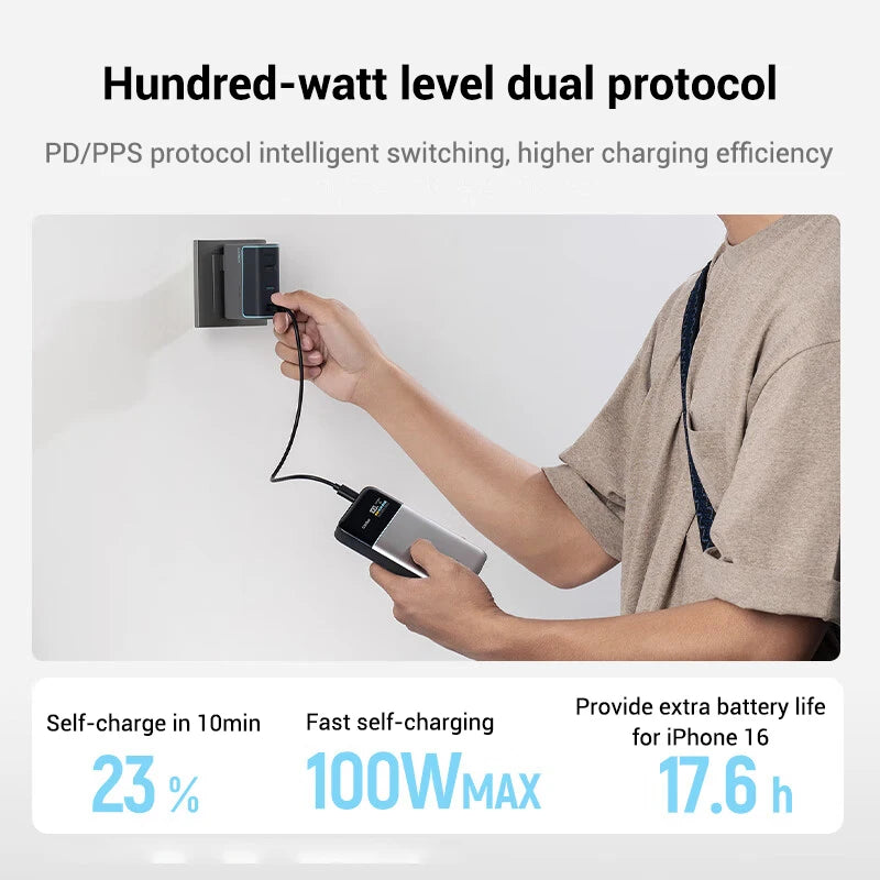 CUKTECH 15 Power Bank Air 15000 100W MAX Output GaN Portable Charger PD PPS For MacBook Sumsung S25 iPhone 16 Xiaomi 15