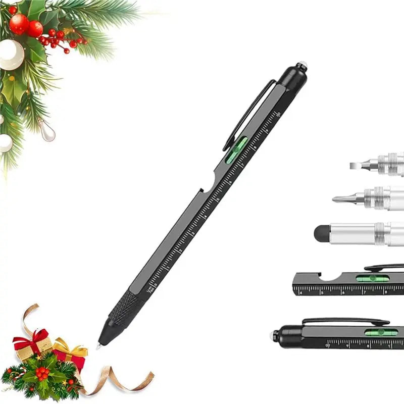 L60A Cool Gadgets 9-In-1 Multitool Pen With LED Light-Ideal Christmas Gifts For Men For Diyers Black