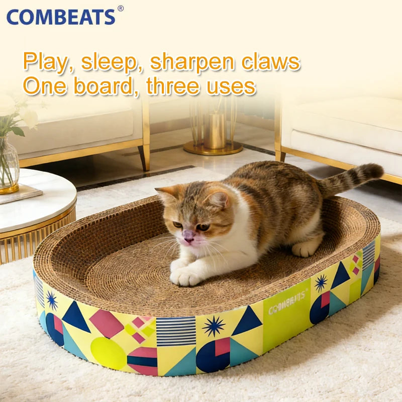 Corrugated Cat Scratching Board Multifunctional Cat Nest Wear Resistant Claw Toy Anti-scratch Furniture Pet Supplies