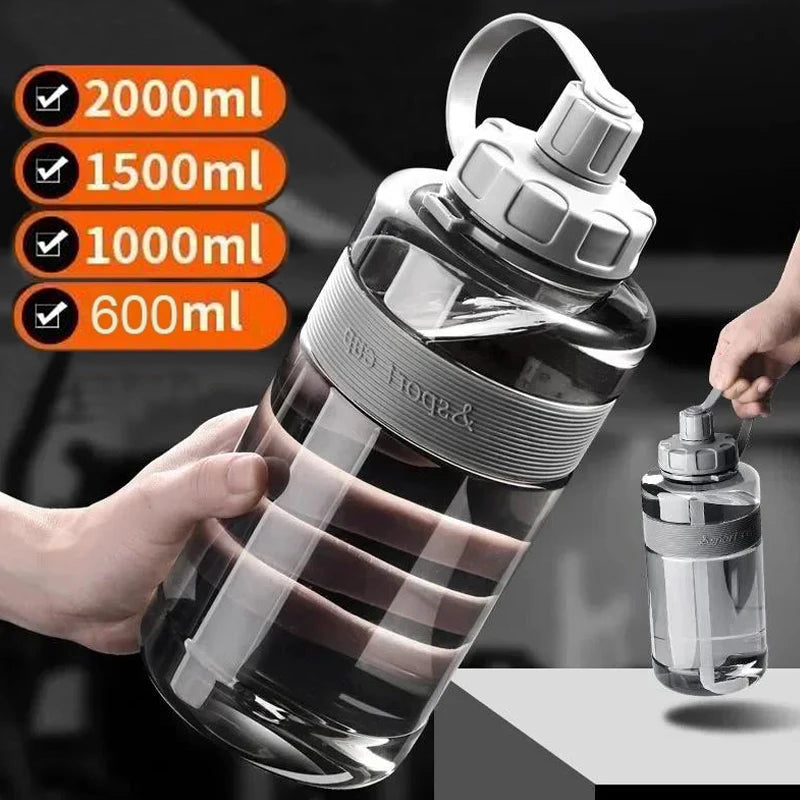 2 Liter Big Water Bottle with Straw 2L/1.5L/1L/0.6L Large Capacity School Gym Sports Drinking Bottles BPA Free Fitness
