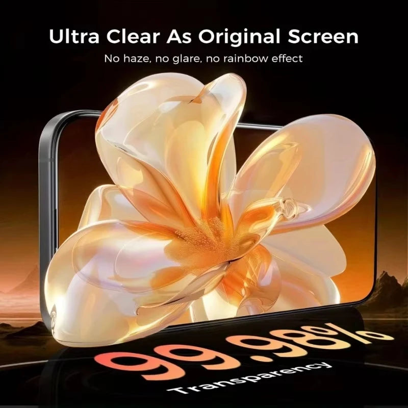 Dust Free Easy Installation HD Screen Protectors For iPhone 18 Pro Max 17 Pro Max 16 Pro 15 14 13 12 11 XR X Air Tempered Glass