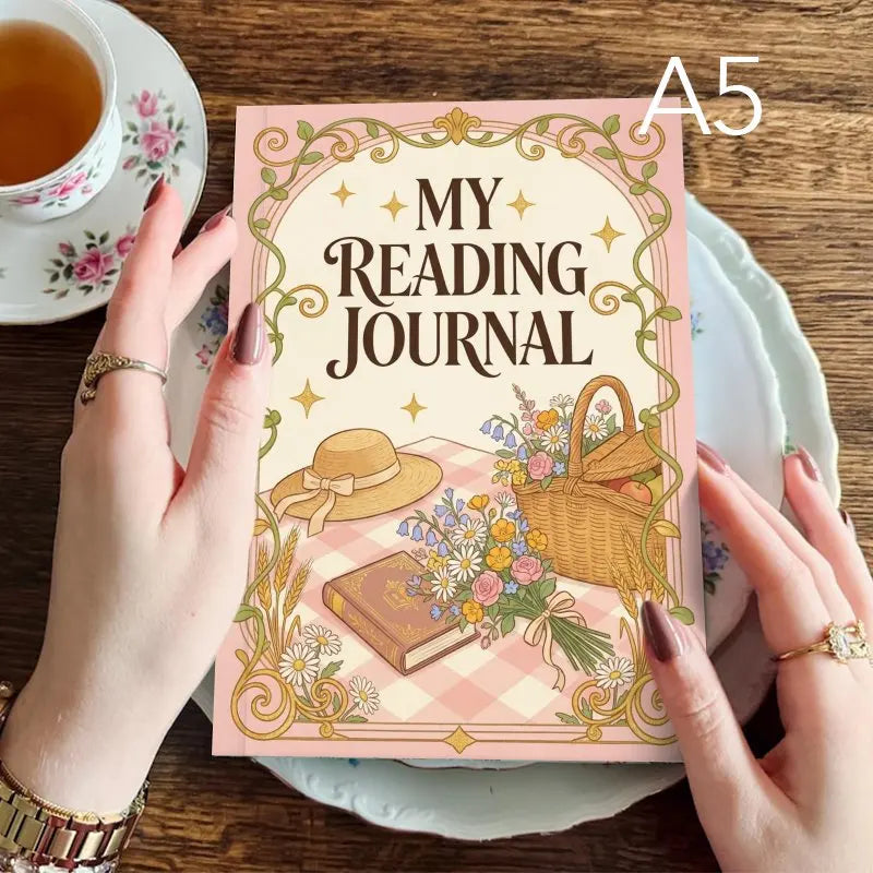 A5 Reading Journal Planner, 52 Book Review Templates, Ideal Gift for Book Lovers to Record Reading Notes & Book Quotes