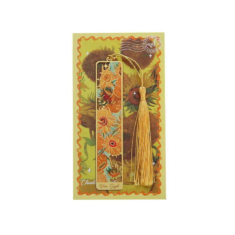 1-6-12 Pcs Creative Metal Book Mark Vintage Oil Painting Bookmark Office School Supplies Funny Gift Stationery Items