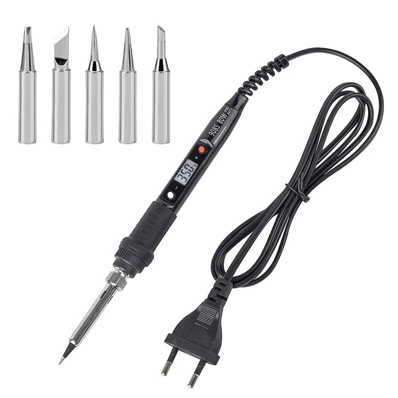 JCD Electric Soldering Iron 80W LCD Digital Display Adjustable Temperature Soldering Iron Set 220V/110V Welding Solder Tools