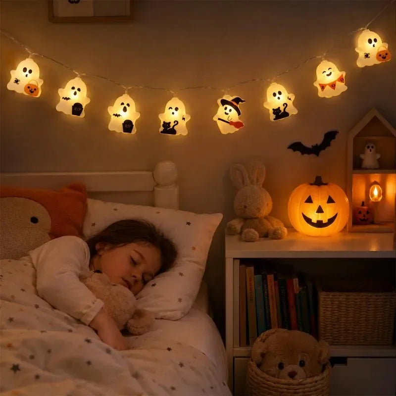 Waterproof Ghost Fairy Lights — 10 Glowing Ghosts (1.7 m)
