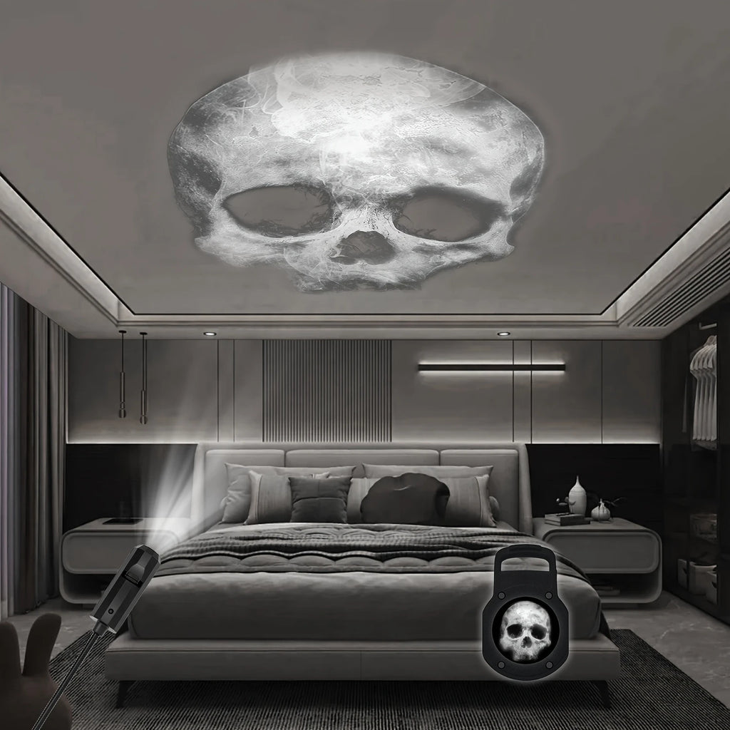 Halloween Projector Light — Ghosts, Bats & Spiders on Your Wall (3 or 6 Patterns)