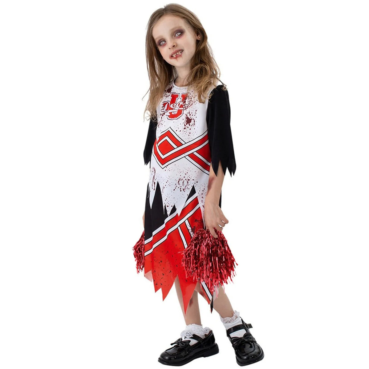 Disfraz de Halloween de terror para niños de Ghostface, disfraz de porrista de terror, enfermera, cosplay para niños y niñas, disfraz de actuación escénica