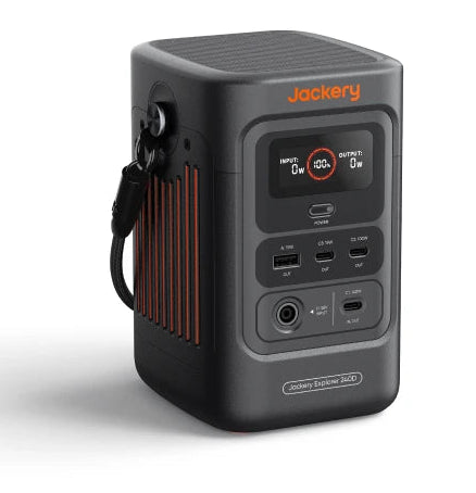 Jackery Explorer 240D Power Bank with Adjustable Shoulder Strap, 254Wh LiFePO4 Portable Power Station, 1-Hour Fast Charging