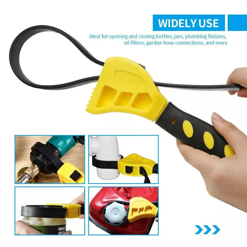 Adjustable Locking Strap Spanner Wrench Belt Oil Filter Puller Removal Tool Disassembly Strap Opener Tool