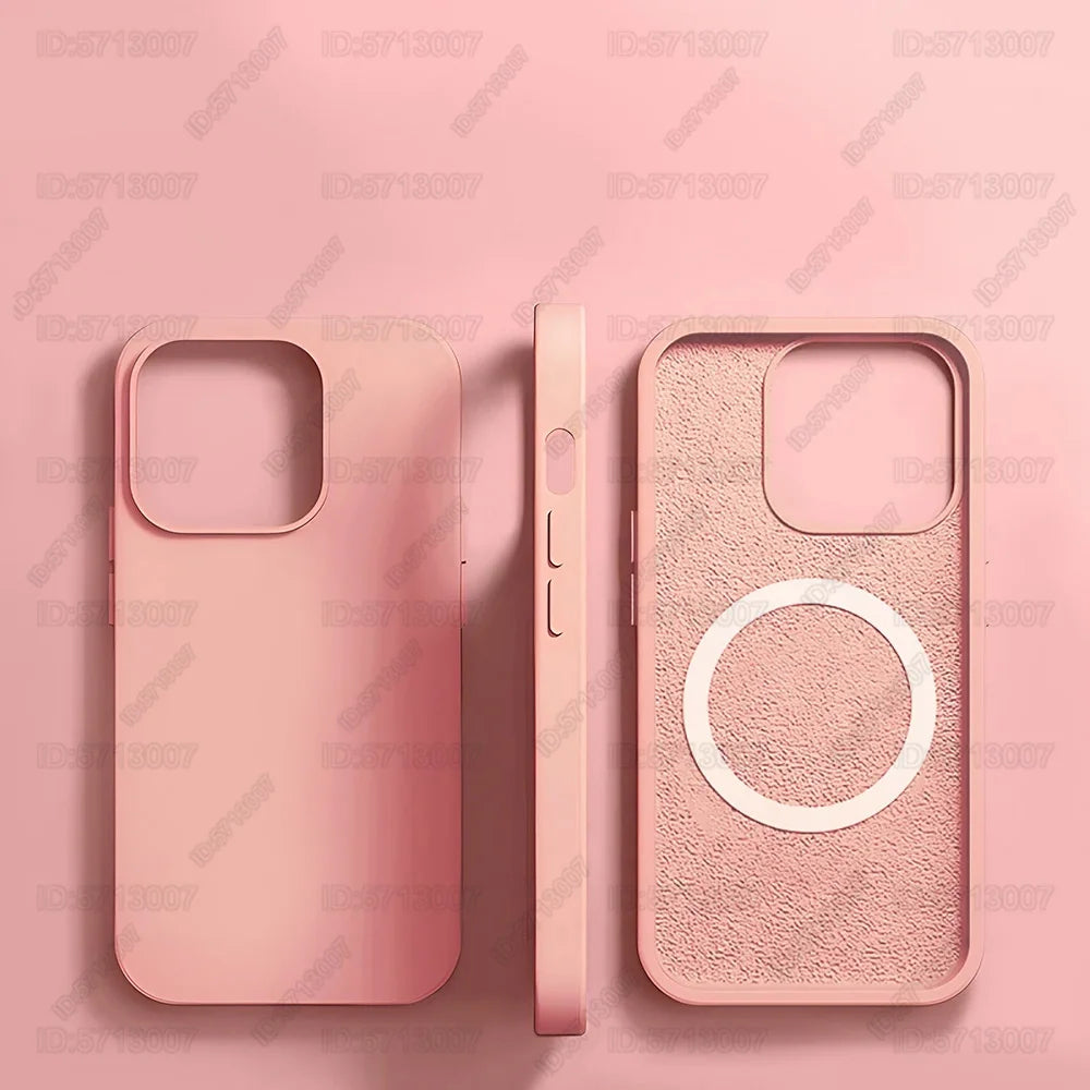 Magnetic Original Liquid Silicone Shockproof Case For iPhone 16 15 14 13 12 11 Pro Max 16 Plus For Magsafe Wireless Charge Cover